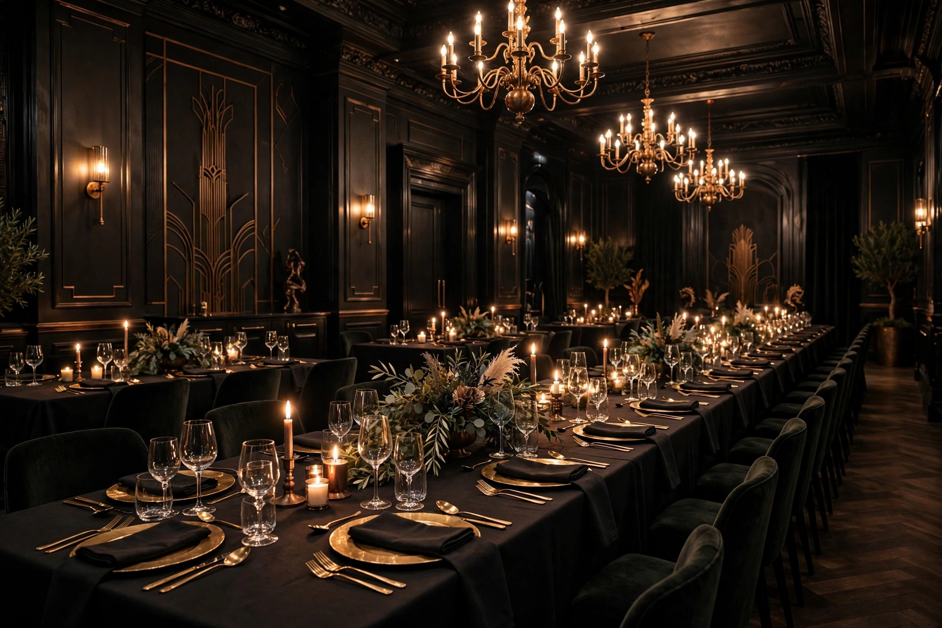 Banquet hall set for a celebration
