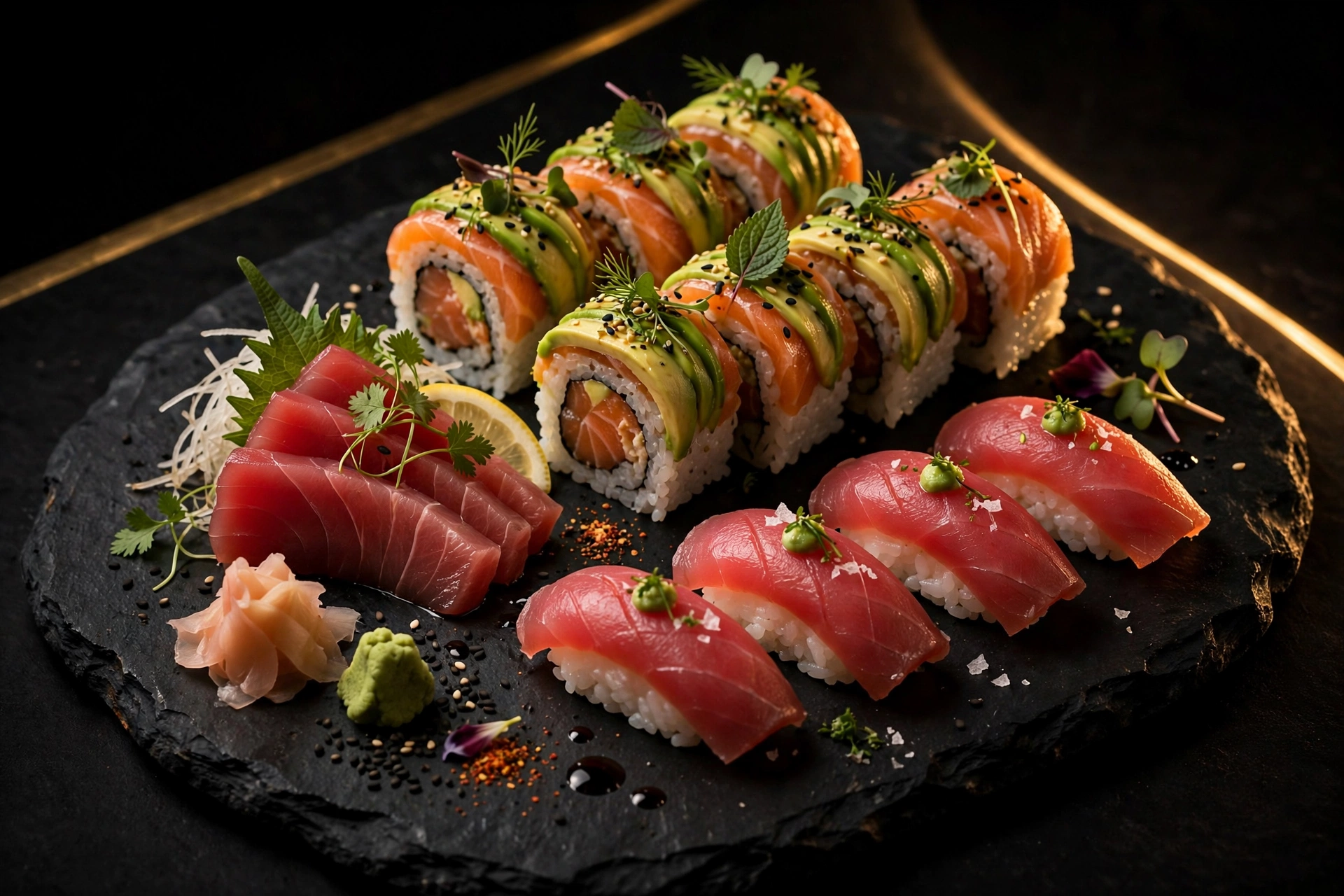 Sushi and sashimi platter